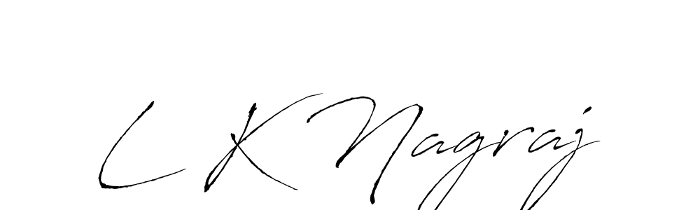 Antro_Vectra is a professional signature style that is perfect for those who want to add a touch of class to their signature. It is also a great choice for those who want to make their signature more unique. Get L K Nagraj name to fancy signature for free. L K Nagraj signature style 6 images and pictures png