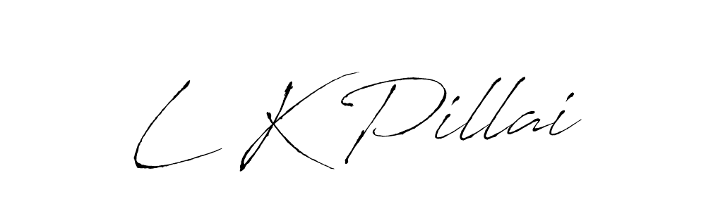 Also You can easily find your signature by using the search form. We will create L K Pillai name handwritten signature images for you free of cost using Antro_Vectra sign style. L K Pillai signature style 6 images and pictures png