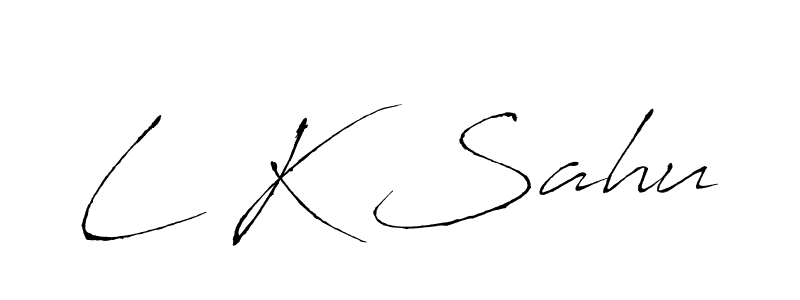if you are searching for the best signature style for your name L K Sahu. so please give up your signature search. here we have designed multiple signature styles  using Antro_Vectra. L K Sahu signature style 6 images and pictures png