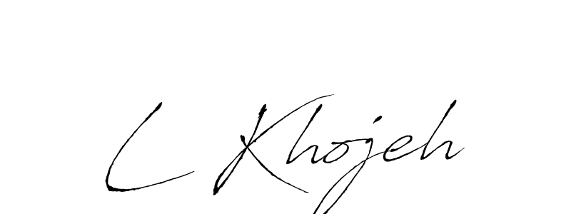 Make a beautiful signature design for name L Khojeh. With this signature (Antro_Vectra) style, you can create a handwritten signature for free. L Khojeh signature style 6 images and pictures png