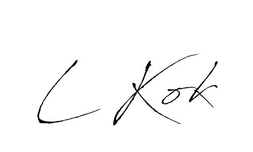 Create a beautiful signature design for name L Kok. With this signature (Antro_Vectra) fonts, you can make a handwritten signature for free. L Kok signature style 6 images and pictures png