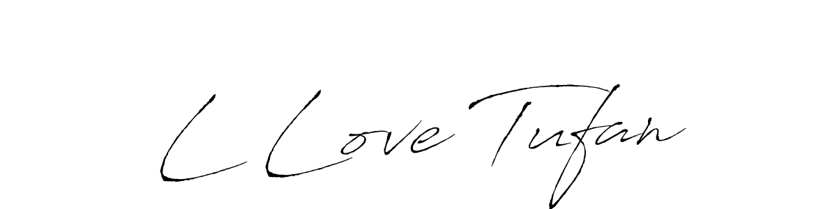 How to make L Love Tufan name signature. Use Antro_Vectra style for creating short signs online. This is the latest handwritten sign. L Love Tufan signature style 6 images and pictures png