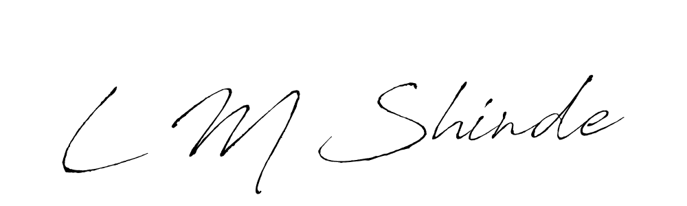 if you are searching for the best signature style for your name L M Shinde. so please give up your signature search. here we have designed multiple signature styles  using Antro_Vectra. L M Shinde signature style 6 images and pictures png