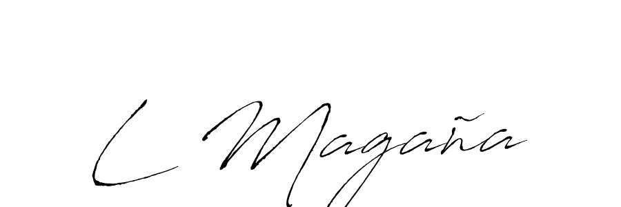 How to make L Magaña signature? Antro_Vectra is a professional autograph style. Create handwritten signature for L Magaña name. L Magaña signature style 6 images and pictures png