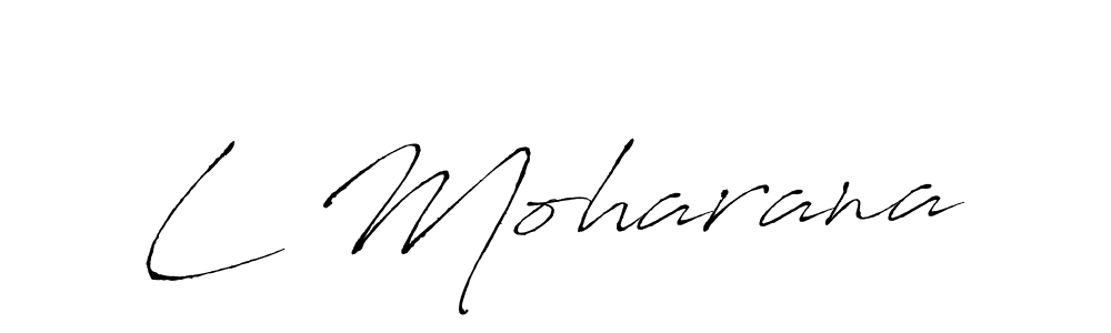 Make a beautiful signature design for name L Moharana. With this signature (Antro_Vectra) style, you can create a handwritten signature for free. L Moharana signature style 6 images and pictures png