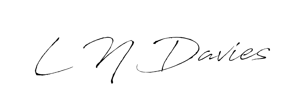 How to make L N Davies name signature. Use Antro_Vectra style for creating short signs online. This is the latest handwritten sign. L N Davies signature style 6 images and pictures png
