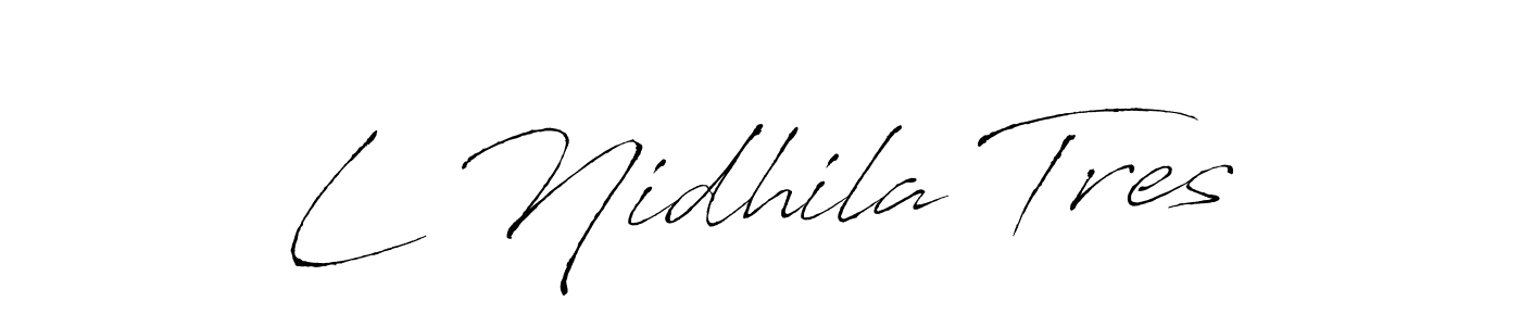 Make a short L Nidhila Tres signature style. Manage your documents anywhere anytime using Antro_Vectra. Create and add eSignatures, submit forms, share and send files easily. L Nidhila Tres signature style 6 images and pictures png