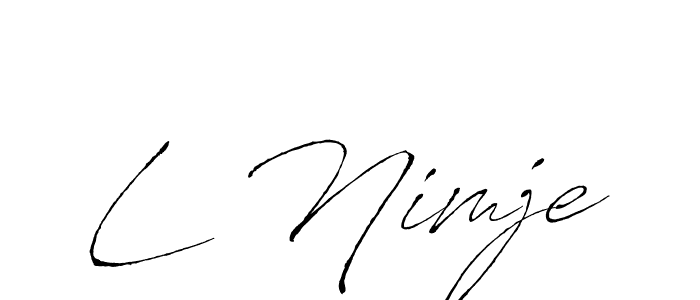 How to make L Nimje signature? Antro_Vectra is a professional autograph style. Create handwritten signature for L Nimje name. L Nimje signature style 6 images and pictures png