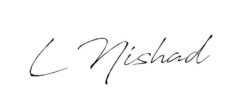 Here are the top 10 professional signature styles for the name L Nishad. These are the best autograph styles you can use for your name. L Nishad signature style 6 images and pictures png