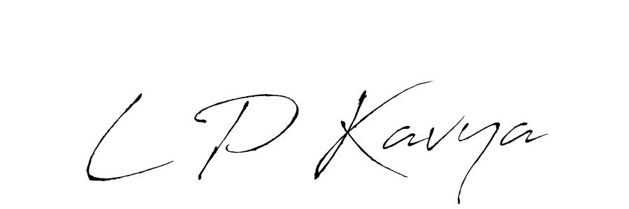 Use a signature maker to create a handwritten signature online. With this signature software, you can design (Antro_Vectra) your own signature for name L P Kavya. L P Kavya signature style 6 images and pictures png