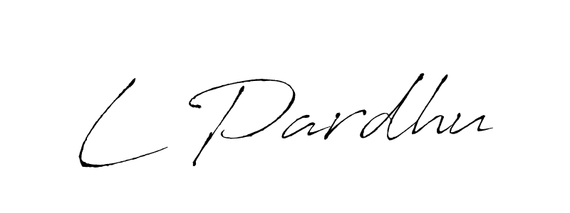 Make a beautiful signature design for name L Pardhu. With this signature (Antro_Vectra) style, you can create a handwritten signature for free. L Pardhu signature style 6 images and pictures png