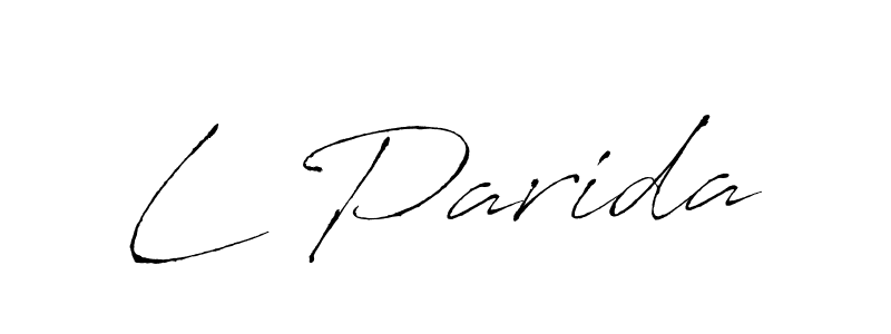 How to make L Parida signature? Antro_Vectra is a professional autograph style. Create handwritten signature for L Parida name. L Parida signature style 6 images and pictures png