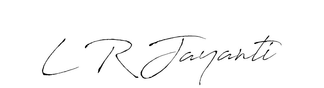 The best way (Antro_Vectra) to make a short signature is to pick only two or three words in your name. The name L R Jayanti include a total of six letters. For converting this name. L R Jayanti signature style 6 images and pictures png