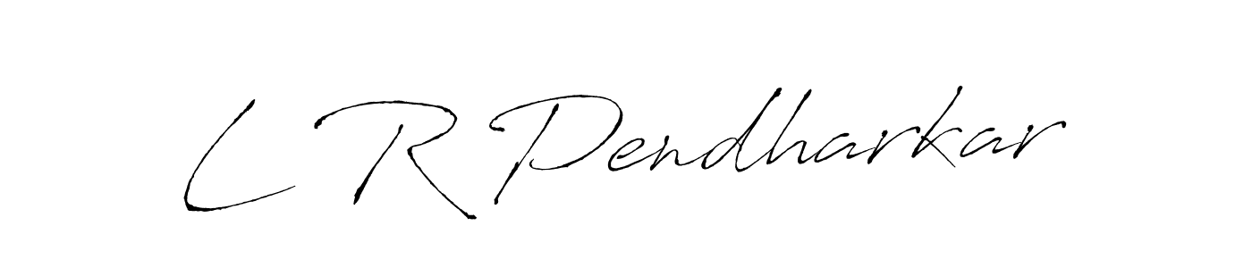 Use a signature maker to create a handwritten signature online. With this signature software, you can design (Antro_Vectra) your own signature for name L R Pendharkar. L R Pendharkar signature style 6 images and pictures png