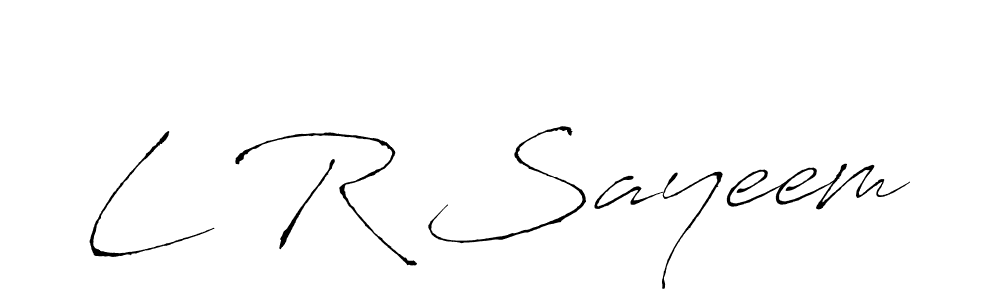 Make a beautiful signature design for name L R Sayeem. With this signature (Antro_Vectra) style, you can create a handwritten signature for free. L R Sayeem signature style 6 images and pictures png