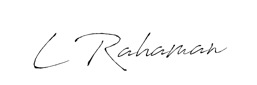 Also You can easily find your signature by using the search form. We will create L Rahaman name handwritten signature images for you free of cost using Antro_Vectra sign style. L Rahaman signature style 6 images and pictures png