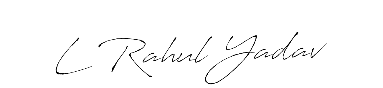 How to make L Rahul Yadav name signature. Use Antro_Vectra style for creating short signs online. This is the latest handwritten sign. L Rahul Yadav signature style 6 images and pictures png