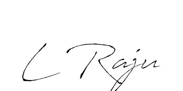 Make a beautiful signature design for name L Raju. With this signature (Antro_Vectra) style, you can create a handwritten signature for free. L Raju signature style 6 images and pictures png