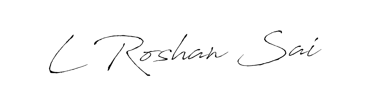 The best way (Antro_Vectra) to make a short signature is to pick only two or three words in your name. The name L Roshan Sai include a total of six letters. For converting this name. L Roshan Sai signature style 6 images and pictures png