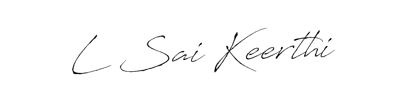 How to make L Sai Keerthi name signature. Use Antro_Vectra style for creating short signs online. This is the latest handwritten sign. L Sai Keerthi signature style 6 images and pictures png