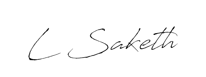 Also we have L Saketh name is the best signature style. Create professional handwritten signature collection using Antro_Vectra autograph style. L Saketh signature style 6 images and pictures png