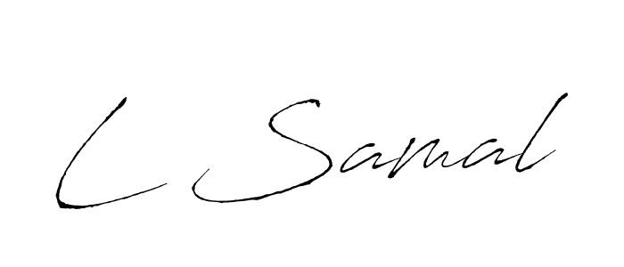 Create a beautiful signature design for name L Samal. With this signature (Antro_Vectra) fonts, you can make a handwritten signature for free. L Samal signature style 6 images and pictures png