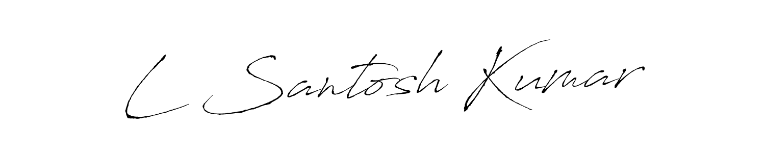 Make a beautiful signature design for name L Santosh Kumar. With this signature (Antro_Vectra) style, you can create a handwritten signature for free. L Santosh Kumar signature style 6 images and pictures png