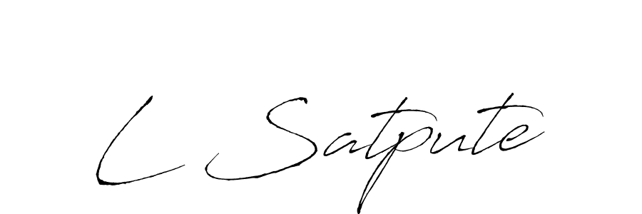 Use a signature maker to create a handwritten signature online. With this signature software, you can design (Antro_Vectra) your own signature for name L Satpute. L Satpute signature style 6 images and pictures png