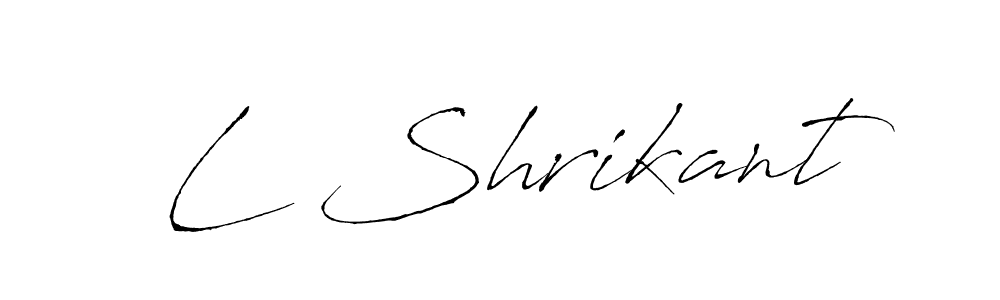 Design your own signature with our free online signature maker. With this signature software, you can create a handwritten (Antro_Vectra) signature for name L Shrikant. L Shrikant signature style 6 images and pictures png