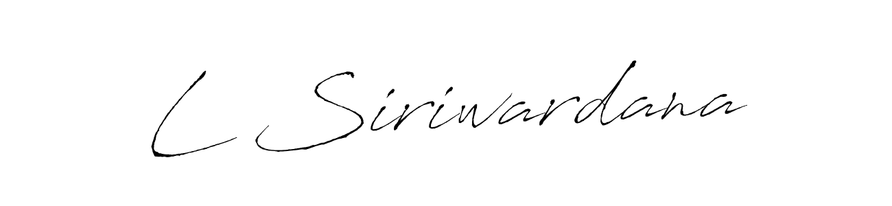 Make a beautiful signature design for name L Siriwardana. With this signature (Antro_Vectra) style, you can create a handwritten signature for free. L Siriwardana signature style 6 images and pictures png