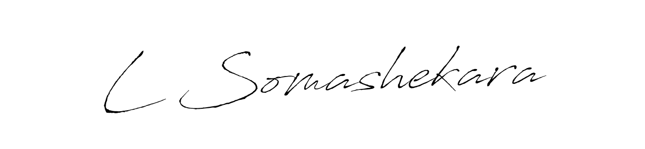 Make a beautiful signature design for name L Somashekara. With this signature (Antro_Vectra) style, you can create a handwritten signature for free. L Somashekara signature style 6 images and pictures png