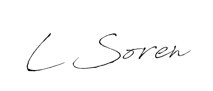 You can use this online signature creator to create a handwritten signature for the name L Soren. This is the best online autograph maker. L Soren signature style 6 images and pictures png