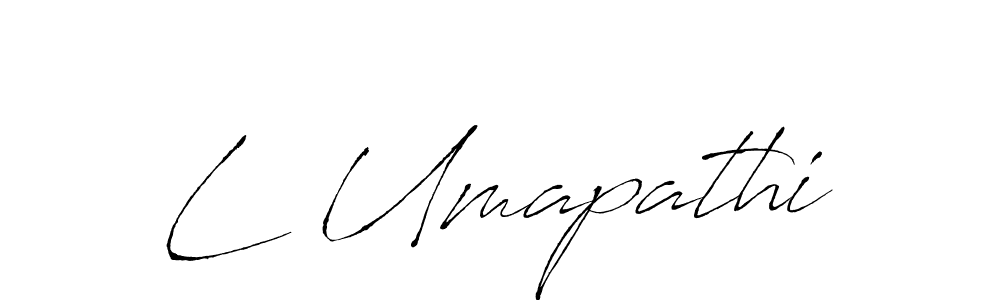 Make a beautiful signature design for name L Umapathi. With this signature (Antro_Vectra) style, you can create a handwritten signature for free. L Umapathi signature style 6 images and pictures png