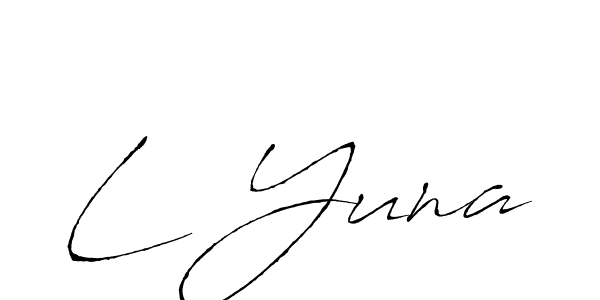 Design your own signature with our free online signature maker. With this signature software, you can create a handwritten (Antro_Vectra) signature for name L Yuna. L Yuna signature style 6 images and pictures png