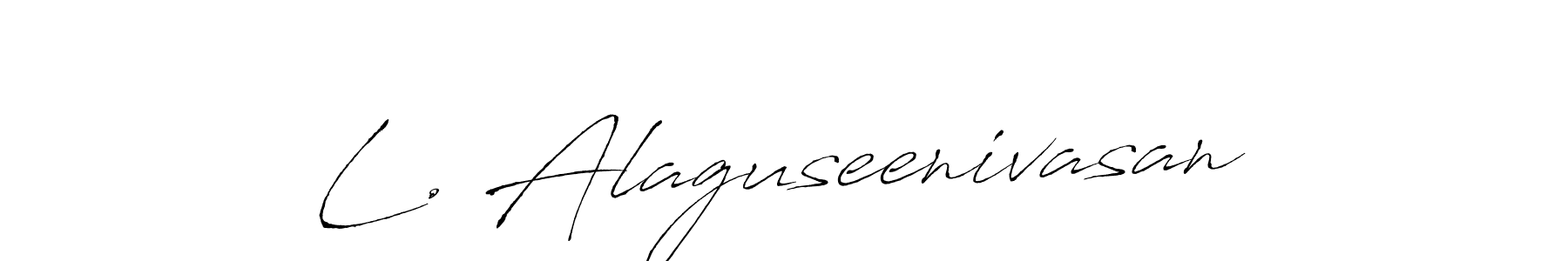 How to make L. Alaguseenivasan signature? Antro_Vectra is a professional autograph style. Create handwritten signature for L. Alaguseenivasan name. L. Alaguseenivasan signature style 6 images and pictures png