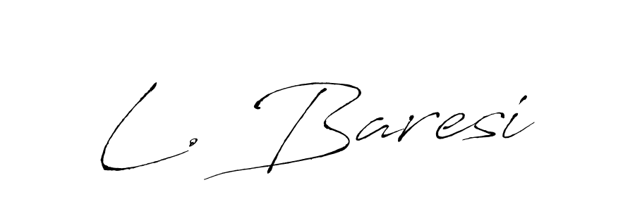 Make a beautiful signature design for name L. Baresi. With this signature (Antro_Vectra) style, you can create a handwritten signature for free. L. Baresi signature style 6 images and pictures png