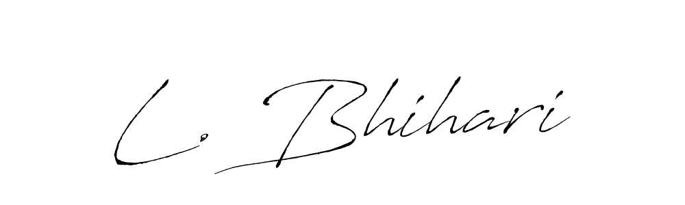 Also You can easily find your signature by using the search form. We will create L. Bhihari name handwritten signature images for you free of cost using Antro_Vectra sign style. L. Bhihari signature style 6 images and pictures png