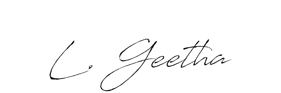 Use a signature maker to create a handwritten signature online. With this signature software, you can design (Antro_Vectra) your own signature for name L. Geetha. L. Geetha signature style 6 images and pictures png