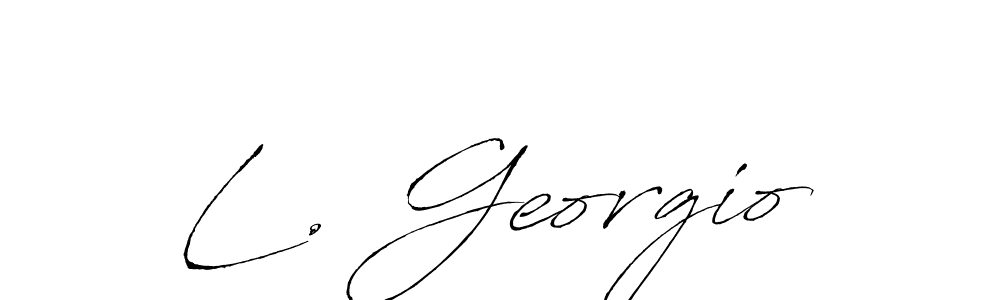 Use a signature maker to create a handwritten signature online. With this signature software, you can design (Antro_Vectra) your own signature for name L. Georgio. L. Georgio signature style 6 images and pictures png