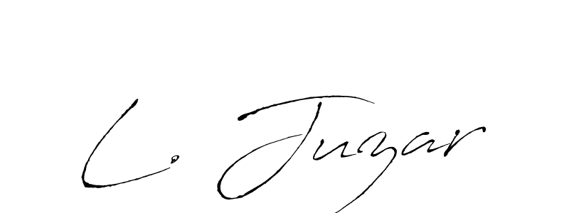 if you are searching for the best signature style for your name L. Juzar. so please give up your signature search. here we have designed multiple signature styles  using Antro_Vectra. L. Juzar signature style 6 images and pictures png