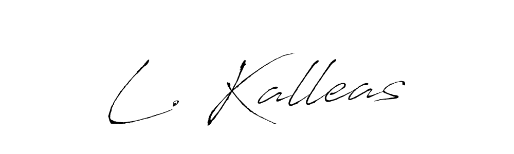 Make a beautiful signature design for name L. Kalleas. With this signature (Antro_Vectra) style, you can create a handwritten signature for free. L. Kalleas signature style 6 images and pictures png