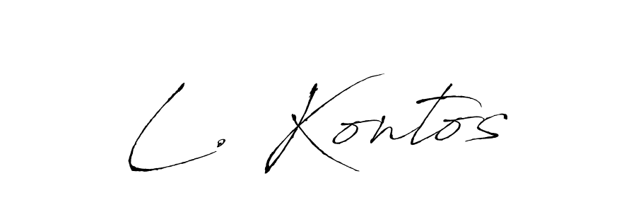 You should practise on your own different ways (Antro_Vectra) to write your name (L. Kontos) in signature. don't let someone else do it for you. L. Kontos signature style 6 images and pictures png