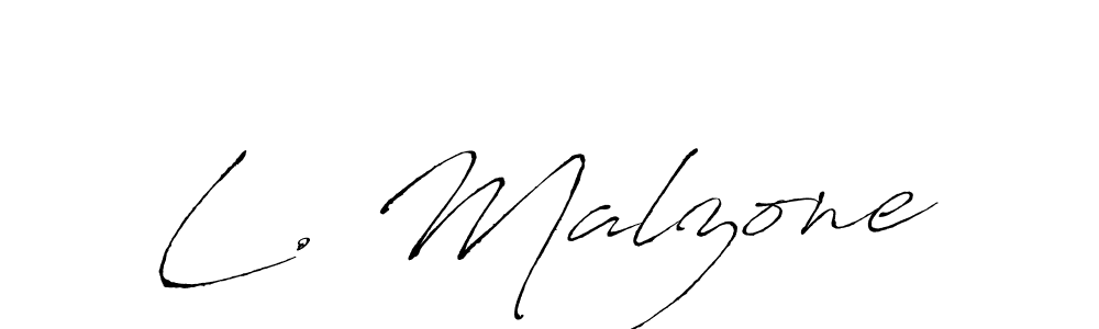 Make a beautiful signature design for name L. Malzone. With this signature (Antro_Vectra) style, you can create a handwritten signature for free. L. Malzone signature style 6 images and pictures png