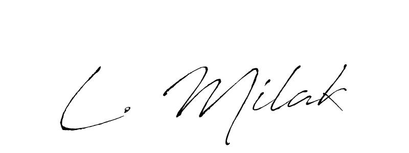 Also we have L. Milak name is the best signature style. Create professional handwritten signature collection using Antro_Vectra autograph style. L. Milak signature style 6 images and pictures png