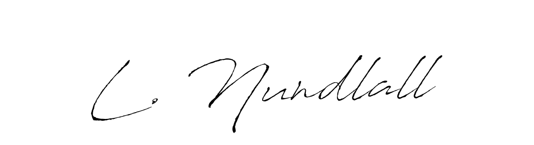 if you are searching for the best signature style for your name L. Nundlall. so please give up your signature search. here we have designed multiple signature styles  using Antro_Vectra. L. Nundlall signature style 6 images and pictures png