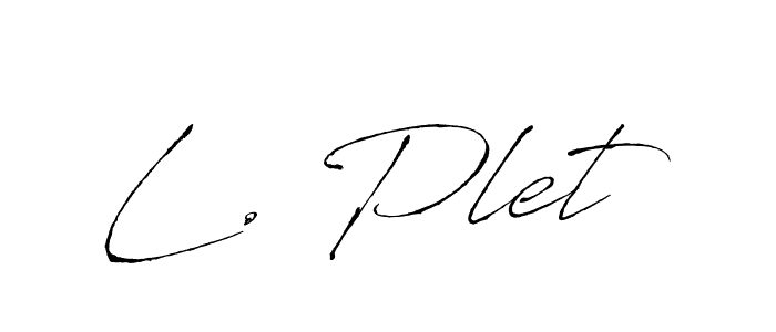 How to make L. Plet name signature. Use Antro_Vectra style for creating short signs online. This is the latest handwritten sign. L. Plet signature style 6 images and pictures png