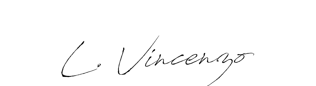 Design your own signature with our free online signature maker. With this signature software, you can create a handwritten (Antro_Vectra) signature for name L. Vincenzo. L. Vincenzo signature style 6 images and pictures png