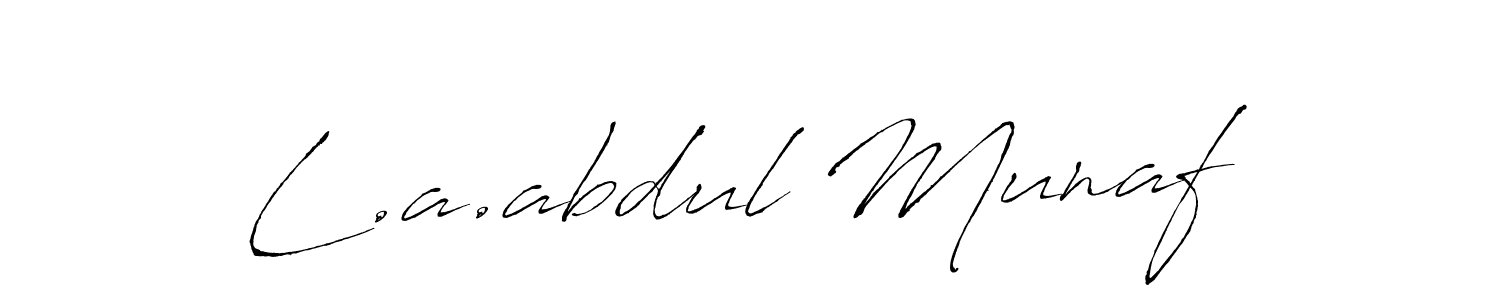 It looks lik you need a new signature style for name L.a.abdul Munaf. Design unique handwritten (Antro_Vectra) signature with our free signature maker in just a few clicks. L.a.abdul Munaf signature style 6 images and pictures png