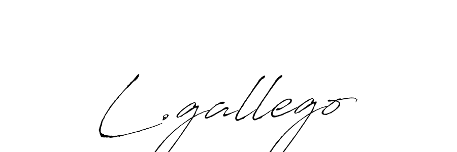 Make a beautiful signature design for name L.gallego. With this signature (Antro_Vectra) style, you can create a handwritten signature for free. L.gallego signature style 6 images and pictures png