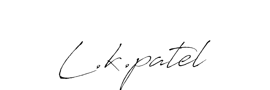 Design your own signature with our free online signature maker. With this signature software, you can create a handwritten (Antro_Vectra) signature for name L.k.patel. L.k.patel signature style 6 images and pictures png